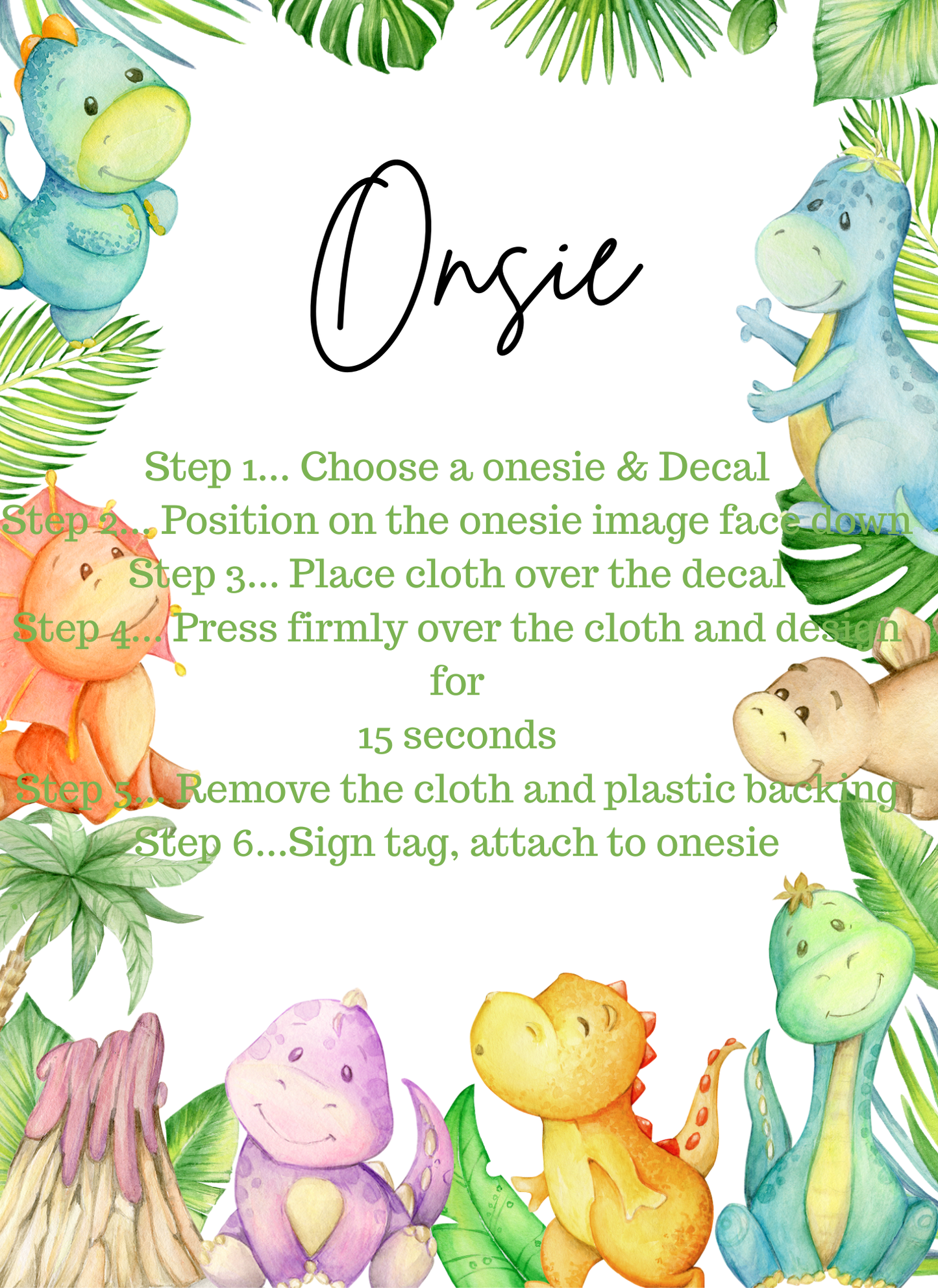 Onesie bar Packages (Package # 2 )