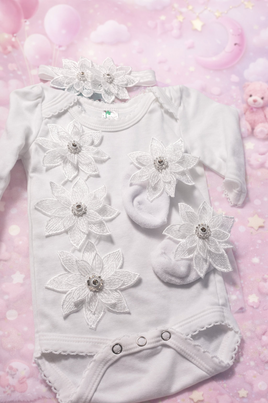 Take me home newborn customized white set